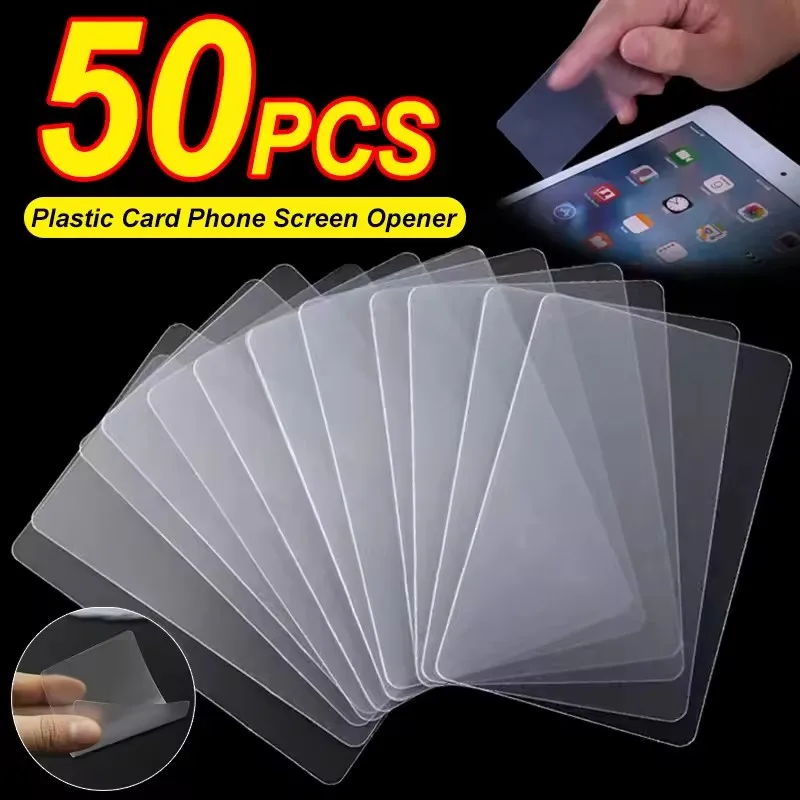 Abridor de pantalla de teléfono con tarjeta de plástico, herramienta de extracción de palanca Flexible ultrafina, tarjetas de reparación transparentes para reparación de pantalla LCD de tableta móvil