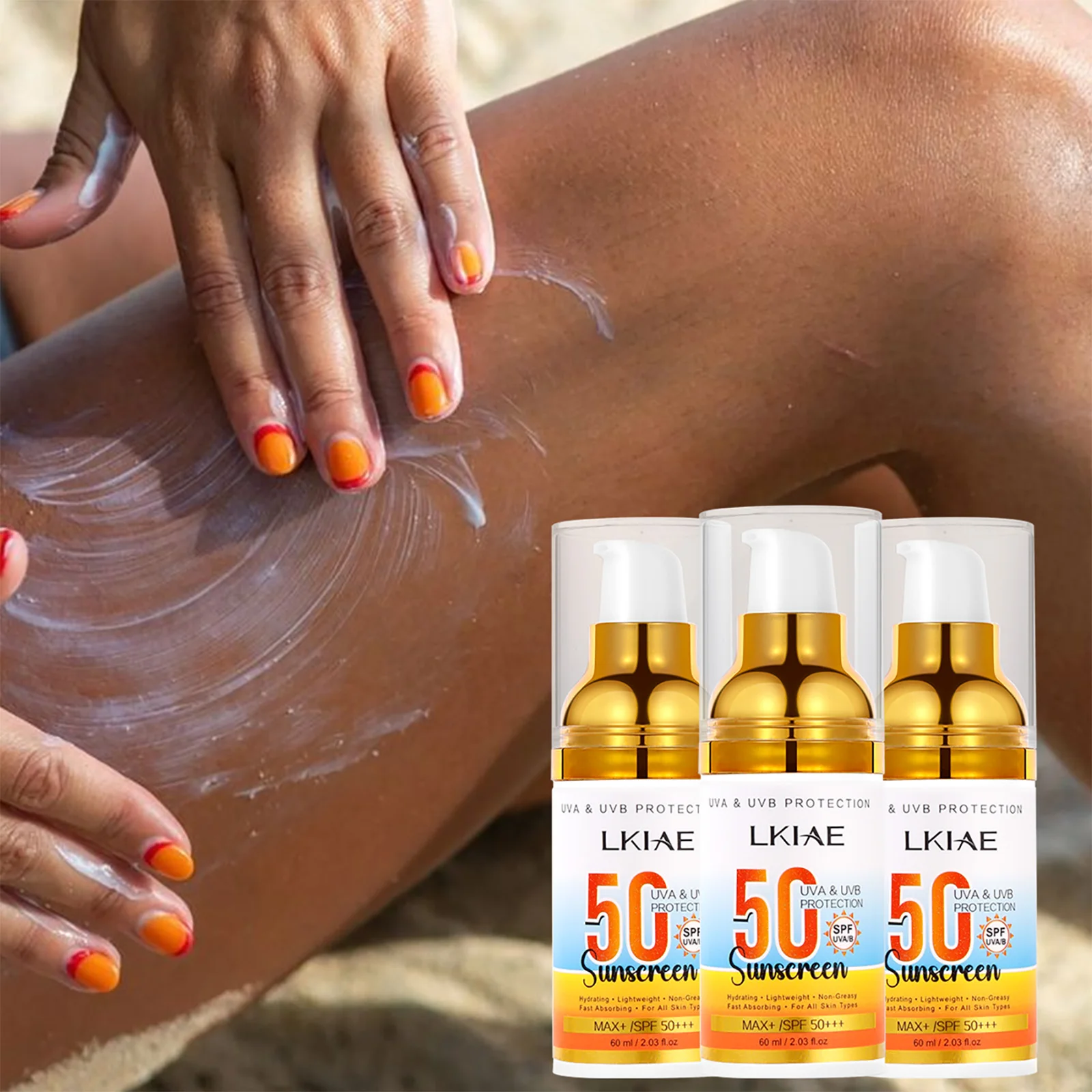Protector Solar LKIAE Spf 50+, Protección UVA, UVB, Previene Quemaduras Solares, Oscurecimiento de la Piel, Pigmentación, Antiarrugas, Con Aloe Vera