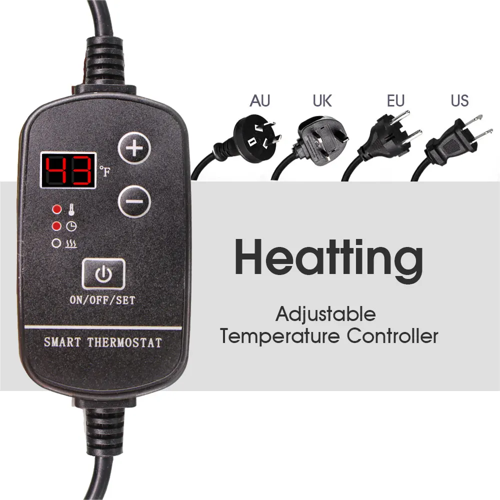 7-100W Jardín 16 ℃   hasta 45 ℃   Estera calefactora de plántulas con termostato ajustable para plantas de invierno, almohadilla calefactora para vivero, cultivo de germinación de semillas
