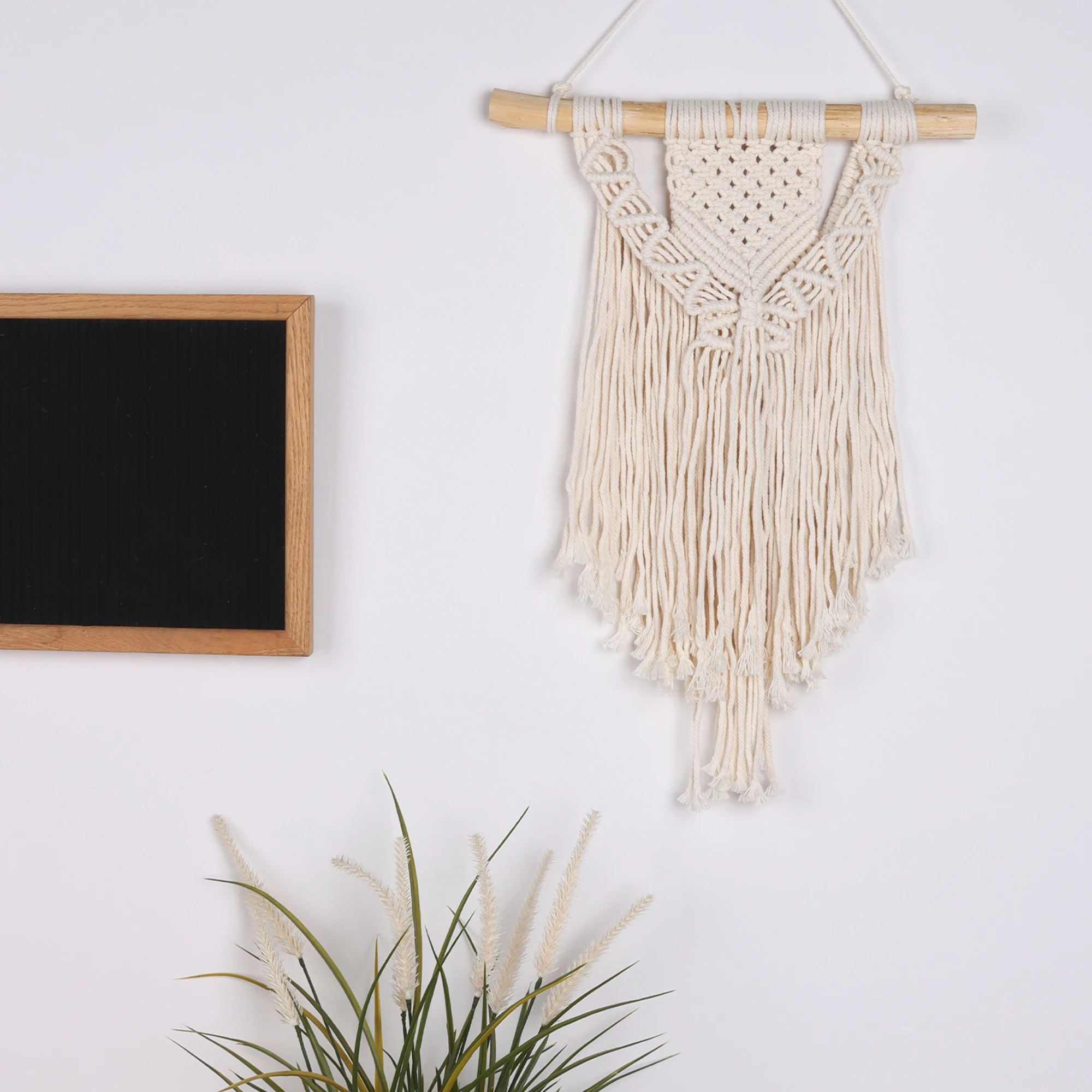 Macramé tejido para colgar en la pared, decoración artística bohemia elegante para el hogar, hermoso tapiz decorativo para apartamento, dormitorio y habitación