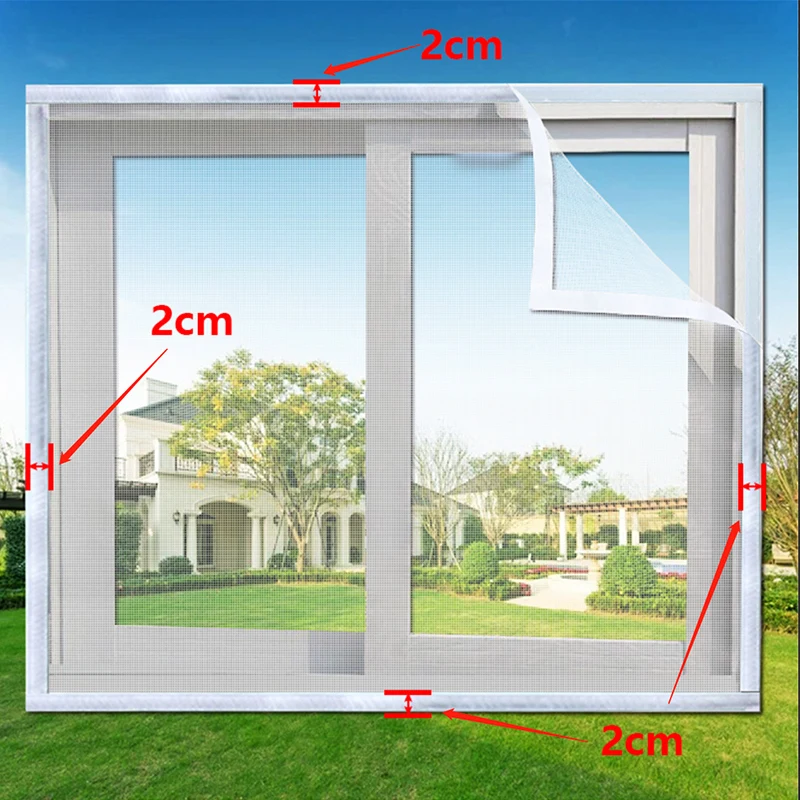Mosquiteras para ventanas, pantallas antimosquitos para ventanas, malla antiinsectos, tul de aire, mosquitos y moscas invisibles de fibra de vidrio blanca