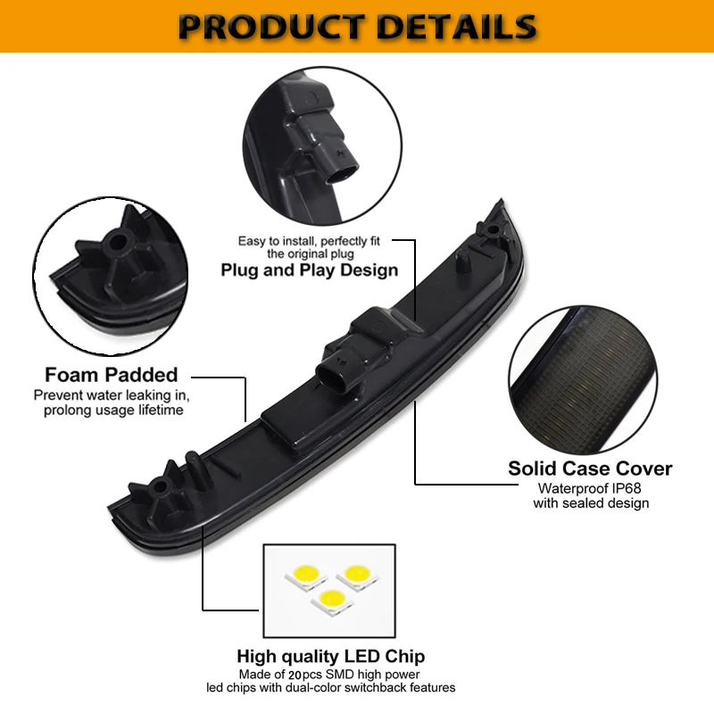 Luces LED de posición laterales ahumadas ámbar delanteras/rojas traseras para parachoques y guardabarros para Chrysler 300 2015-2023