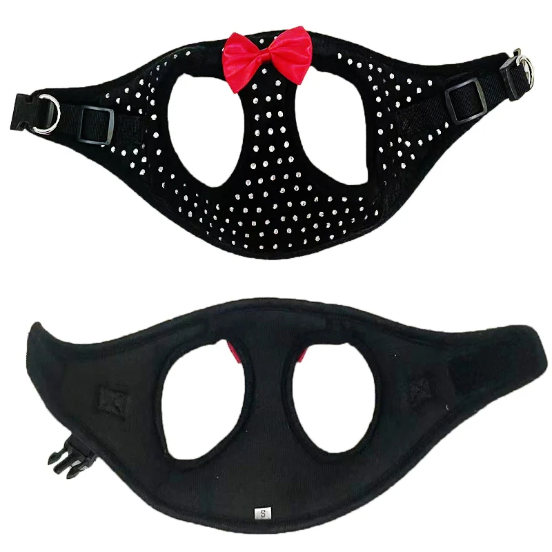 Arnés de pecho para perro, decoración de diamantes pequeños, suave y transpirable, chaleco, arnés para perros, Collar para mascotas, correa para el pecho para mascotas, tres tamaños