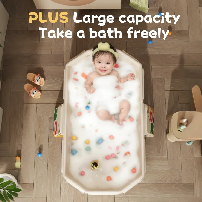 Bañera plegable para niños, bañera portátil, bañera grande para niños pequeños, lavabo de ducha portátil, bañera para niños de 0 a 5 años