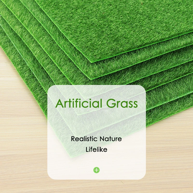 2 uds césped Artificial jardinería al aire libre césped sintético césped falso alfombra Micro-paisaje DIY flocado alfombra 30*30cm