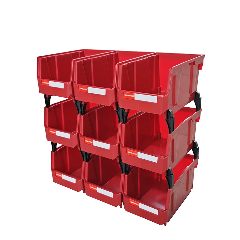 Contenedores de almacenamiento apilables de plástico, cajas de almacenamiento de tornillos, contenedor apilable, organizador de almacenamiento de piezas, contenedores de almacenamiento de garaje (9 piezas)