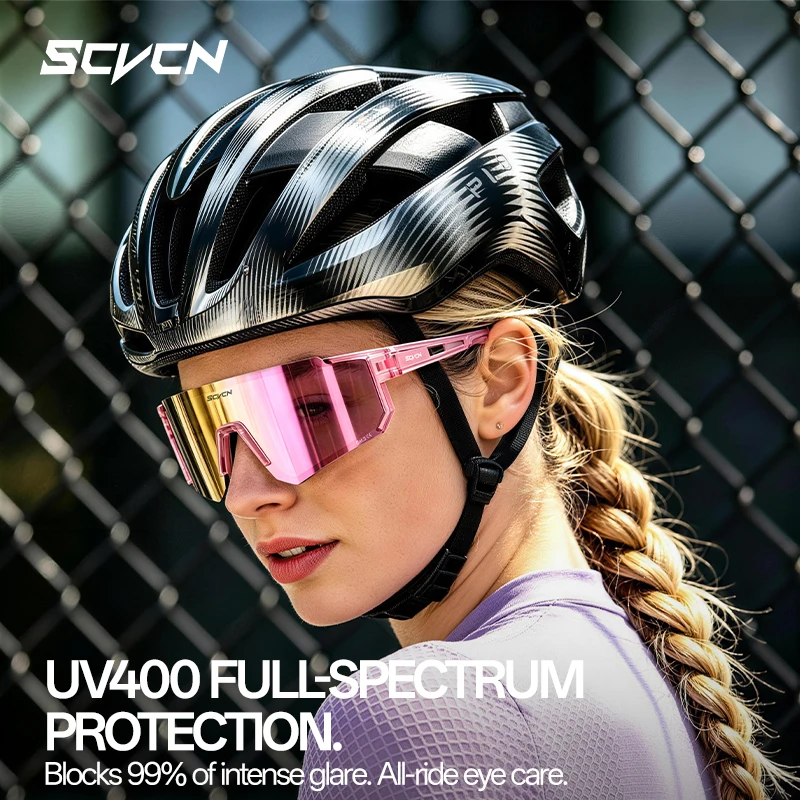 SCVCN Nuevas Gafas de Sol Deportivas para Ciclismo al Aire Libre, Gafas de Ciclismo MTB, Gafas de Senderismo, Gafas Ultraligeras para Correr, Gafas UV400 para Hombre y Mujer, Pickleball