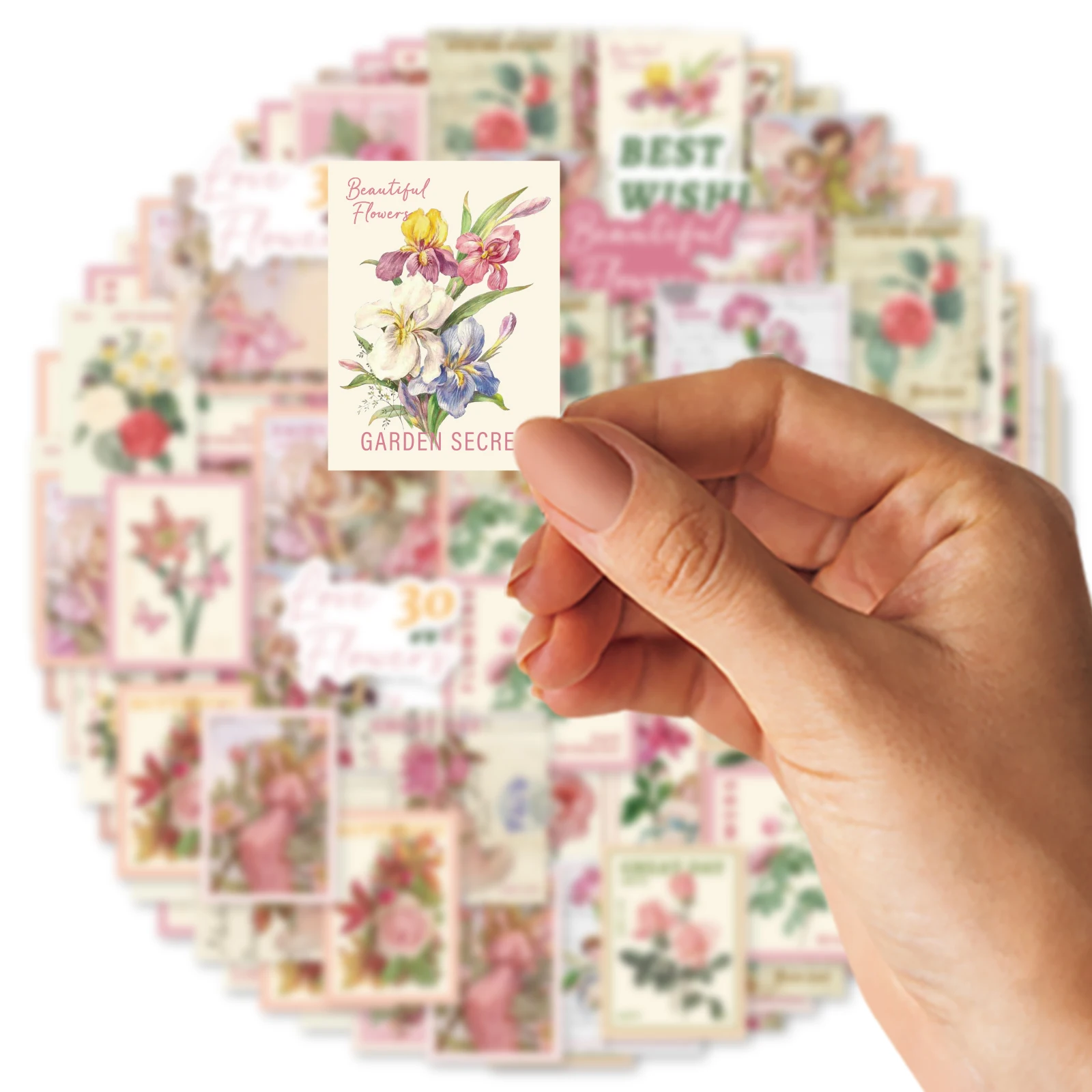 46 Uds. De pegatinas de grafiti Vintage de rosas, hadas y pájaros, cuaderno decorado, taza de agua, maleta, guitarra, juguete clásico, álbum de recortes, calcomanía DIY