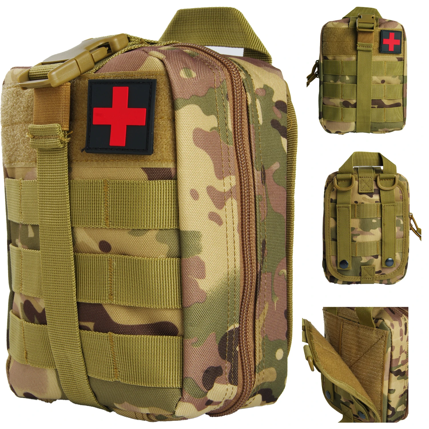 Kit de Supervivencia de Primeros Auxilios, Bolsa Táctica IFAK, Juego Completo, Kit de Campamento Molle con 18 Artículos de Torniquete EMT, Emergencias al Aire Libre