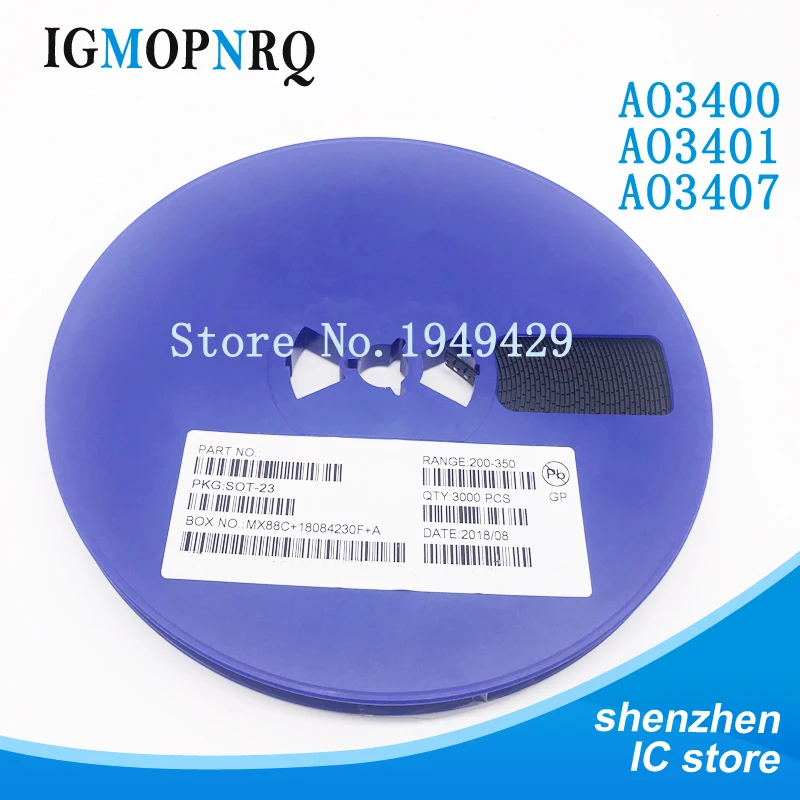 Piezas, AO3400, AO3401, AO3407, SOT-23, 3000, 3400, 3401, SOT23, A09T, A19T, A79T, 3407