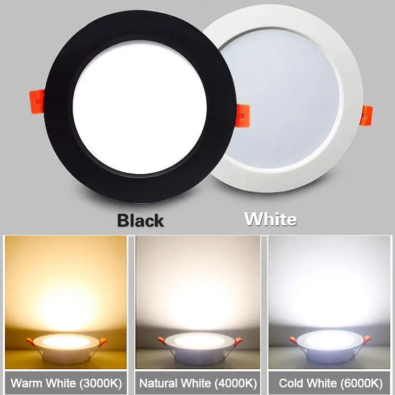 6 uds AC220V LED Downlight de aluminio grueso 5W 7W 9W 12W 15W 18W 110V iluminación empotrable para dormitorio cocina lámpara interior abajo