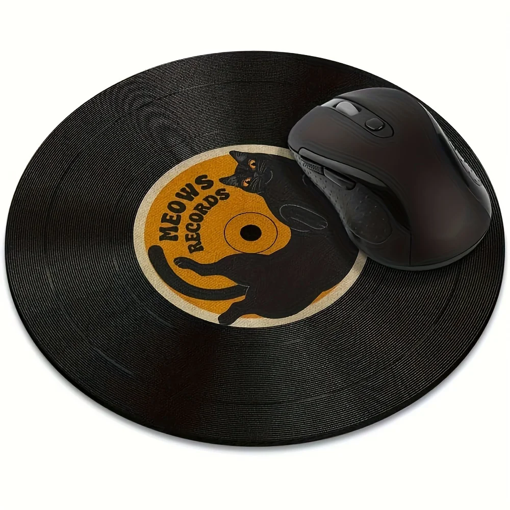 Alfombrilla de ratón con diseño de disco de vinilo vintage, de goma antideslizante y lavable, alfombrilla para ratón para el hogar, oficina, juegos, escritorio, accesorios para computadora portátil