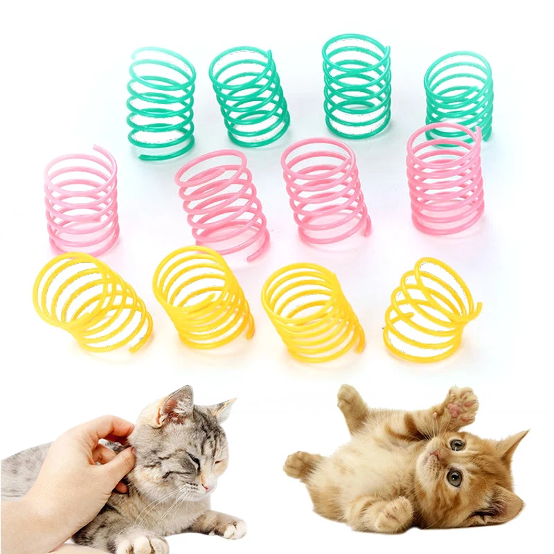 Coil para gatitos, resortes en espiral, juguetes para gatos, medidor interactivo, juguete de resorte para gatos, resortes coloridos, juguete para mascotas, productos para mascotas