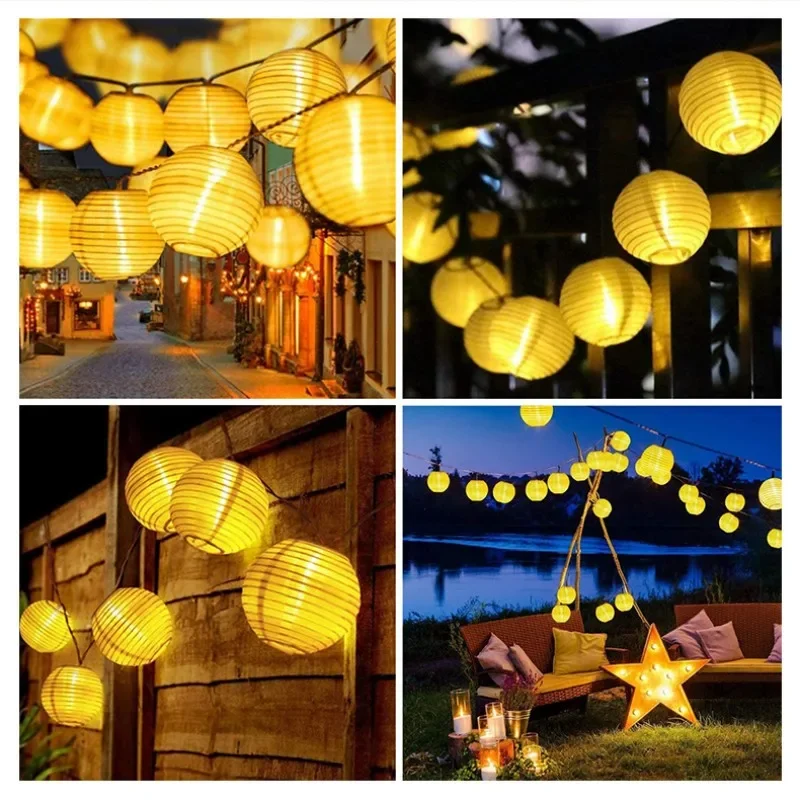 Guirnalda de luces alimentadas por energía Solar, guirnalda LED impermeable para exteriores, luz de hadas, decoración de jardín y Patio, luz para fiesta de boda y Navidad