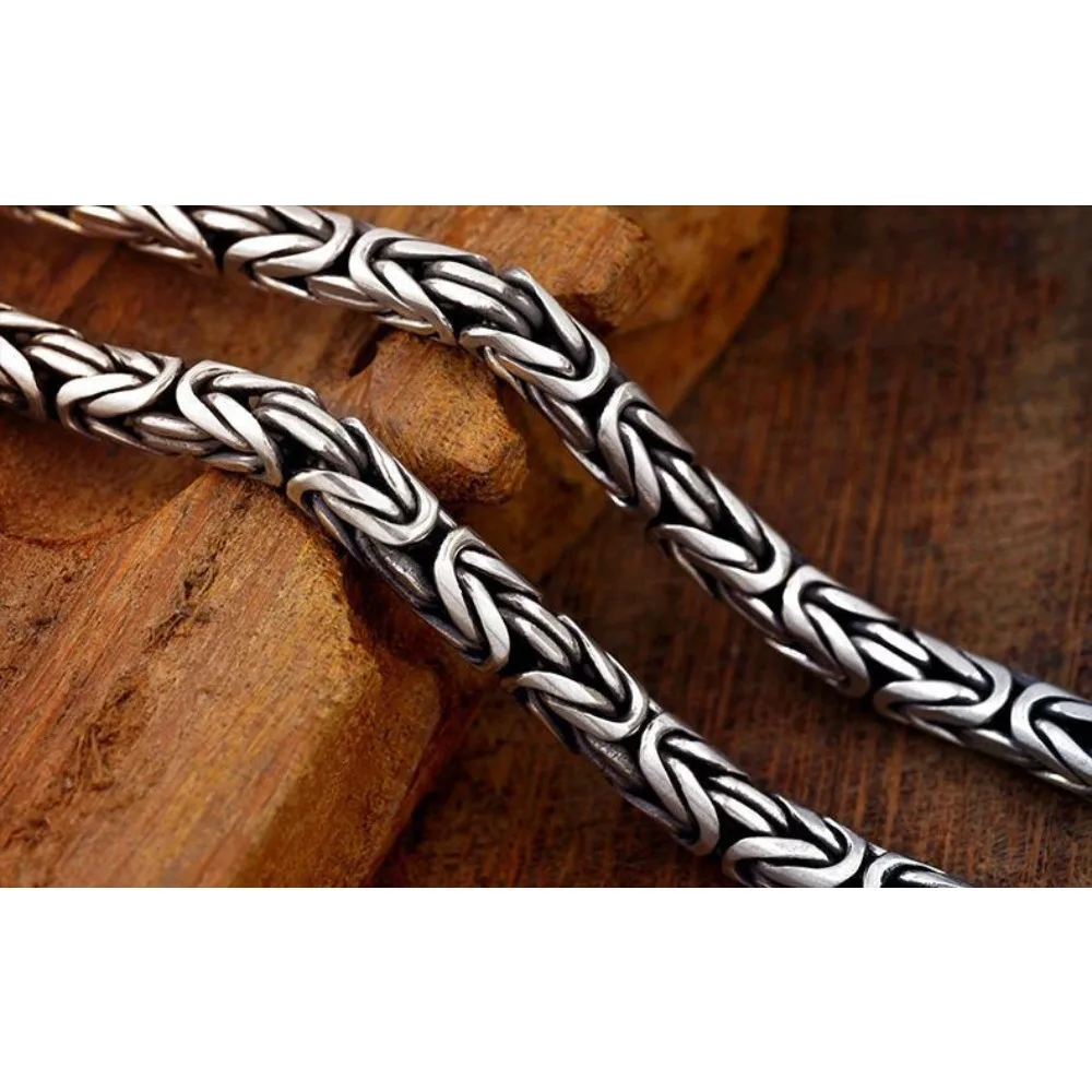 Collar de plata de ley Noble Retro para hombres y mujeres clásico 8MM rchain dragón 60cm encanto joyería fina de alta calidad regalo de boda