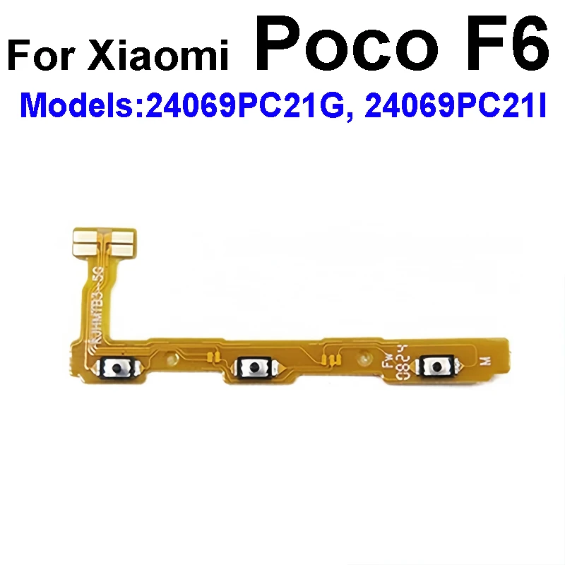 Para Xiaomi Poco M6 X6 F6 Pro Plus 4G 5G X6 Neo volumen de energía botón lateral Cable flexible cinta repuestos