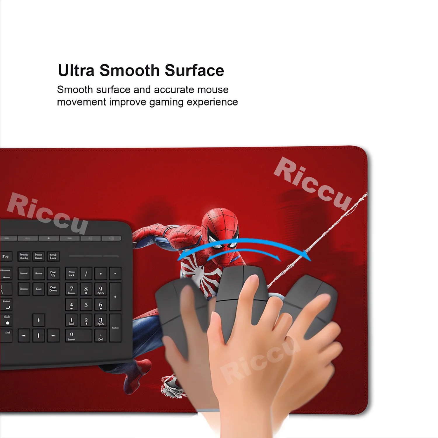 Alfombrilla de ratón HD S-Spider Man para periféricos de PC, película de Anime, teclado de goma, alfombrilla para ratón, cómic, escritorio de oficina, portátiles, accesorios para juegos