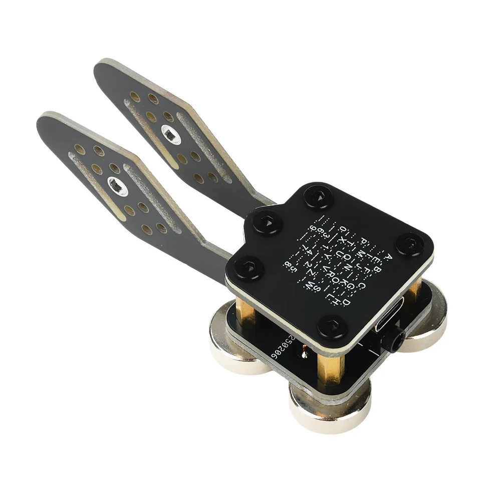 Entrenador automático CW Keyer con PCB 4 bases magnéticas Nd llave Morse de doble paleta para práctica de radioaficionado