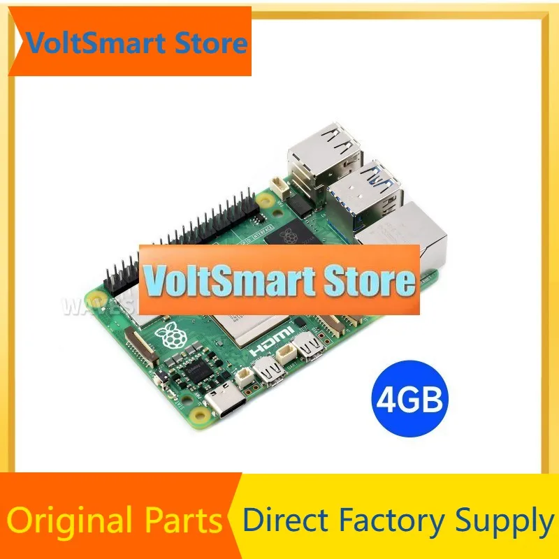 Raspberry Pi 5 de VoltS con opciones de 2GB/4GB/8GB de RAM y procesador BCM2712, CPU Arm Cortex-A76 de cuatro núcleos a 2.4GHz y 64 bits.