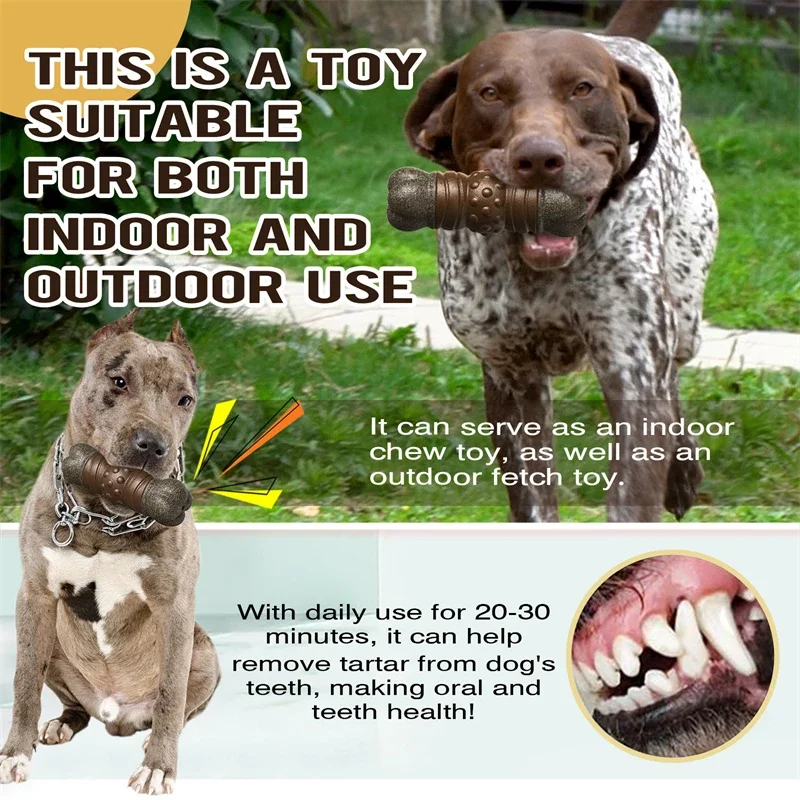 Juguetes para masticar para perros grandes, más fuertes que los huesos reales, juguete chirriante para resolver el aburrimiento, separación de dientes, caja de ansiedad, suministros resistentes para mascotas