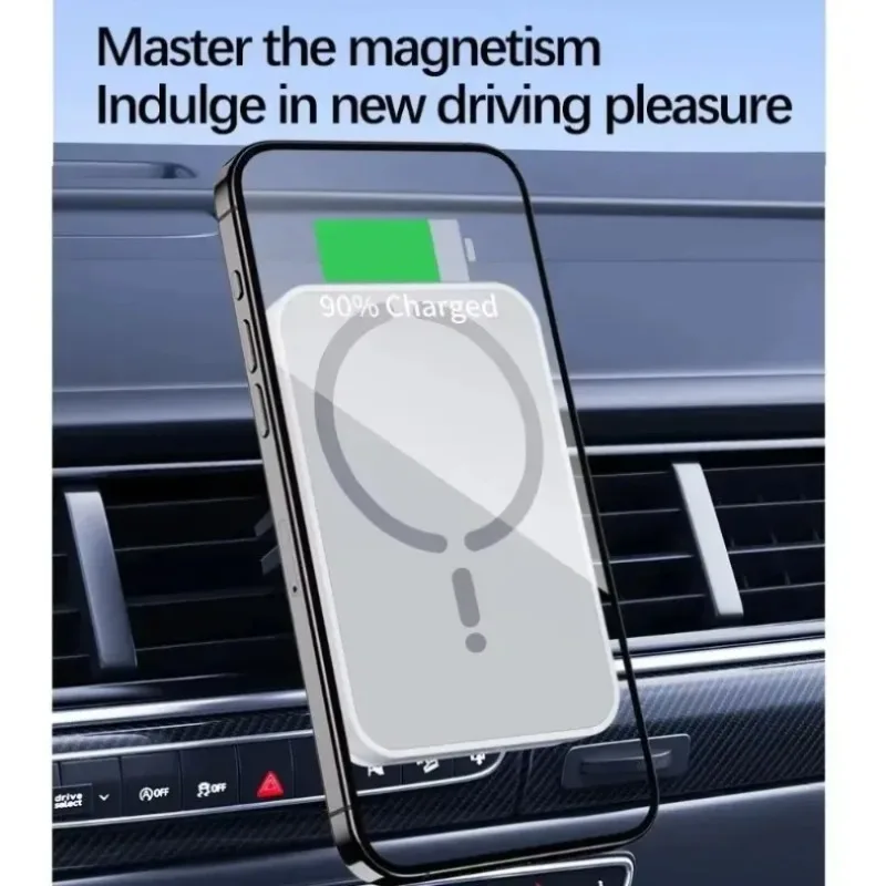 Cargador Inalámbrico Magnético para Coche, Soporte para Teléfono con Ventilación de Aire y GPS para Magsafe iPhone 17 16 15 14 13 12 Pro Max, Carga Rápida para Celular