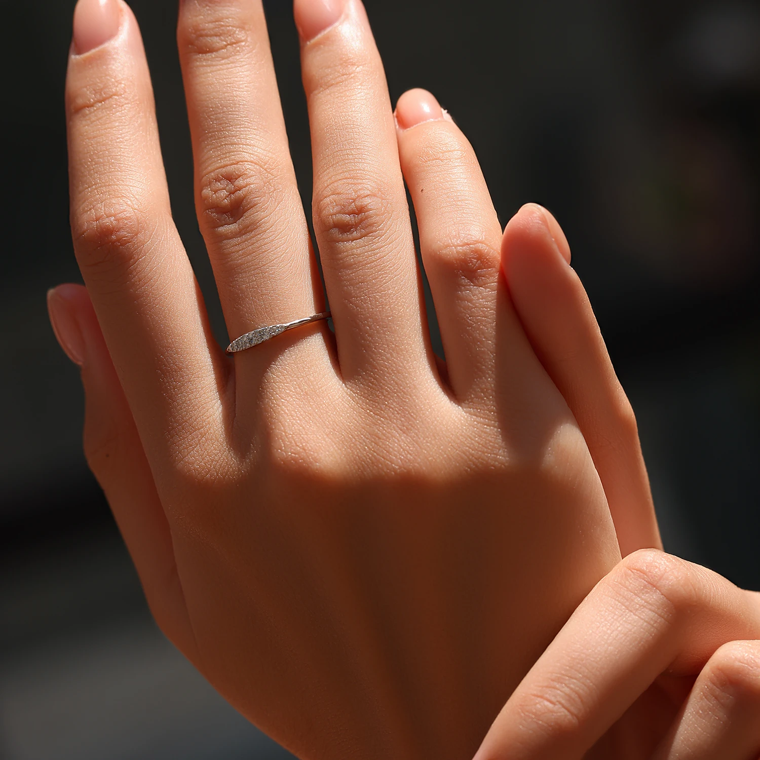 Anillos de moissanita de color D MODIAN, anillo de dedo de plata de ley 925 con diamantes de laboratorio apilables geométricos clásicos para mujer, joyería fina