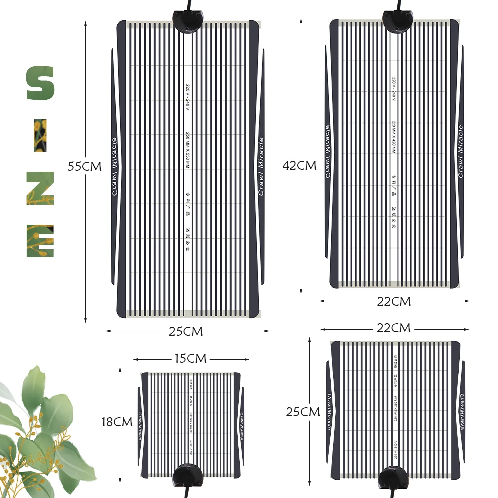 Estera calefactora para Reptiles con enchufe UE/EE. UU./REINO UNIDO/AU, con controlador de temperatura ajustable, incubadora de almohadilla cálida para acuario de tortuga lagarto, 5-35W
