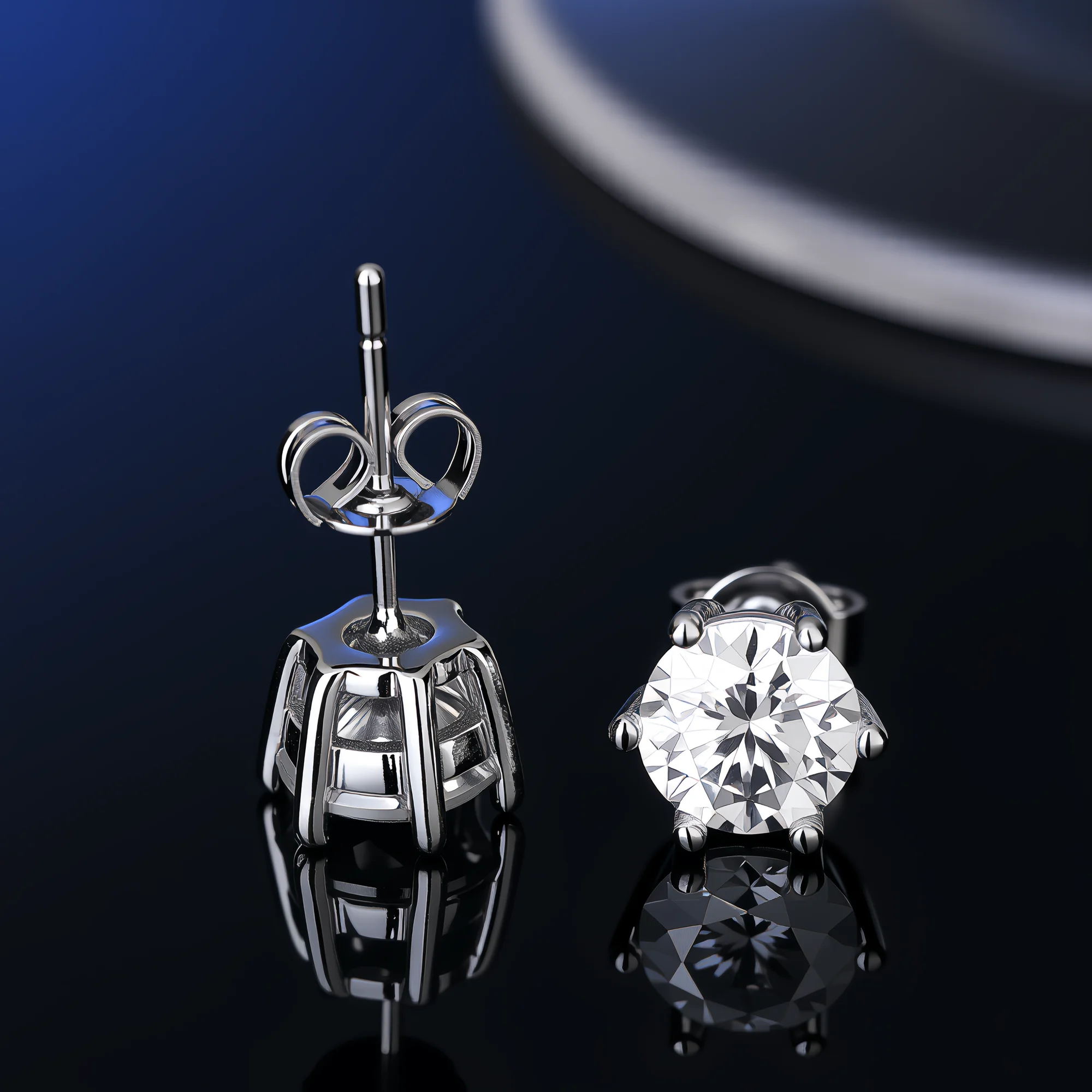 Pendientes de moissanita 100% Plata de Ley auténtica S925 con 2 certificados D VVS1, pluma de prueba de diamante para mujeres y hombres, joyería