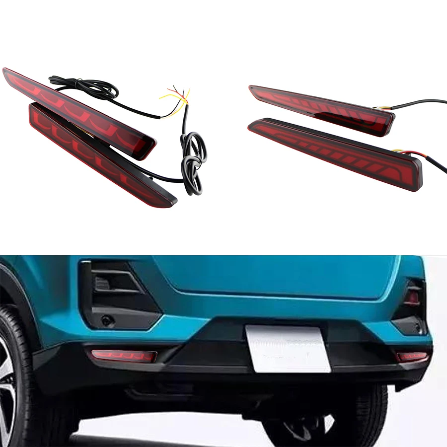 Luz de parachoques trasero de coche para Toyota Raize 2019 2020 2021 2022 señal de giro dinámica LED lámpara de advertencia de freno Reflector 12V Accesorios