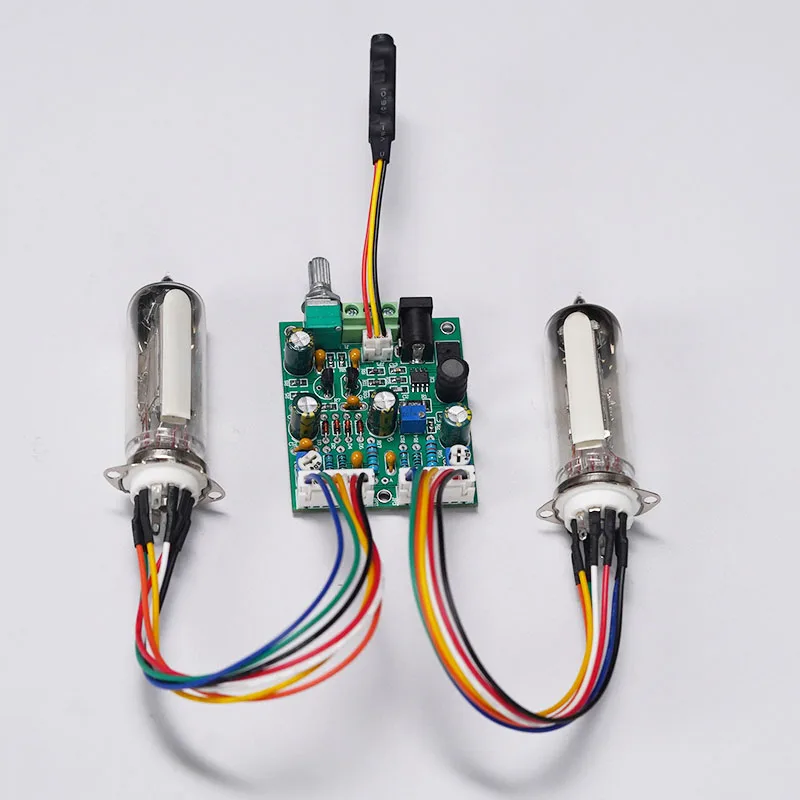 Tubo de ojo de gato 6E2, indicador fluorescente de ritmo musical de doble canal, placa de controlador, amplificador de Radio, reequipamiento, modo de recogida DIY, 12V, 1A