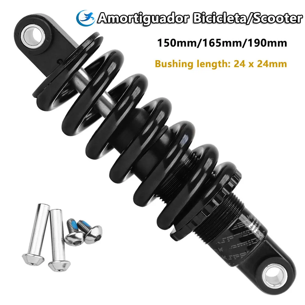 AttLvTu-amortiguador Trasero para Bicicleta de Montaña, Suspensión de Resorte de Bobina de 150mm, 165mm y 190mm, Para e-bike y Silla de Ruedas