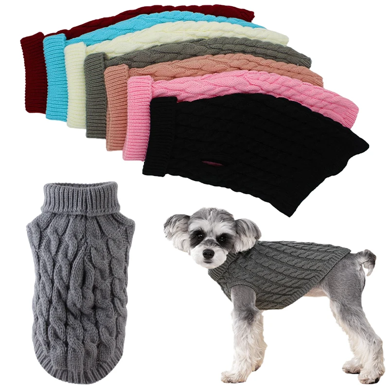 Suéteres Cálidos para Perros Pequeños, Cuello Alto, Tejido, Ropa de Invierno para Perros, Chaleco para Cachorros y Gatos, Abrigo para Chihuahua y Bulldog Francés