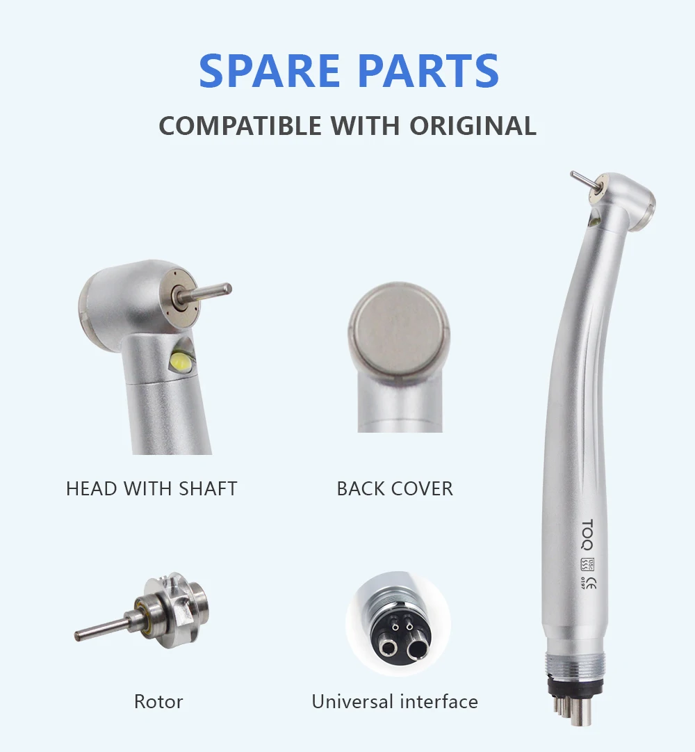 Máquina perforadora de rocas con envío gratis, generador LED dental, pieza de mano de alta velocidad con botón pulsador, turbina de aire, triple irrigación.
