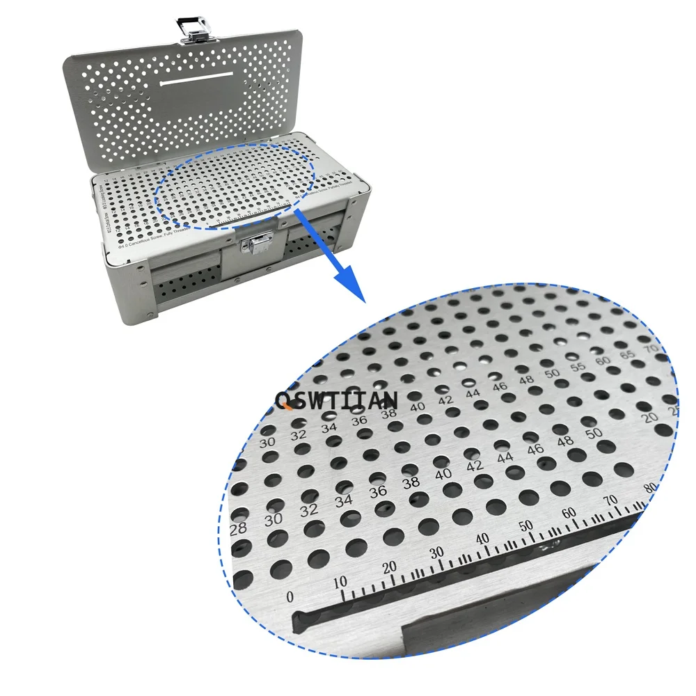 Caja de tornillos ortopédicos QSWTITAN, estuche para equipo de cirugía veterinaria, instrumentos de ortopedia