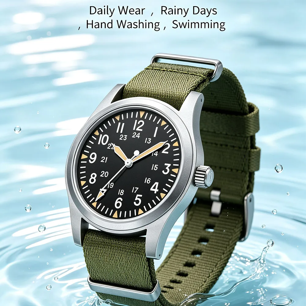 Reloj de Cuarzo MILITREK 2025 Nuevo Militar de 37mm VH31 para Hombre, Zafiro AR, Acero Inoxidable, Resistente al Agua 10Bar, Luminoso C3, Reloj Hombre