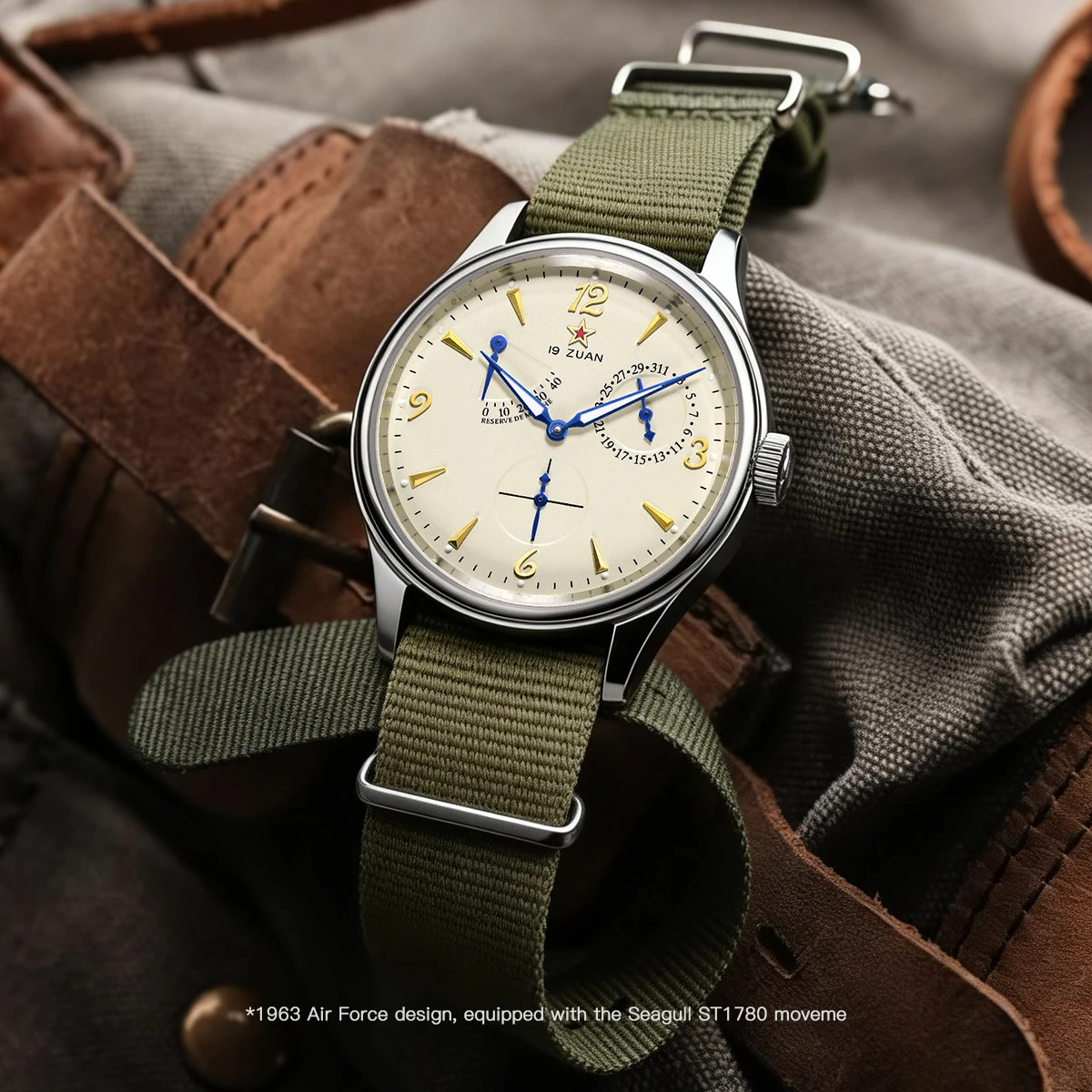 Reloj Clásico Seagull 1963 para Hombre, Modelo ST1780, Movimiento Mecánico Automático, Cristal de Zafiro, Estilo Retro, Resistente al Agua