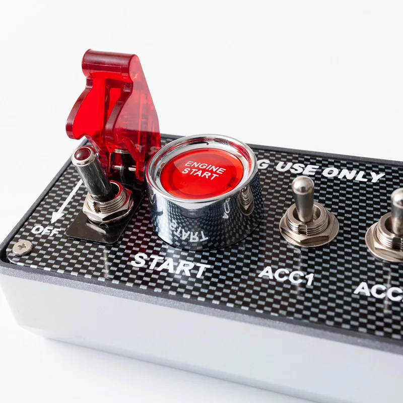 Panel de interruptores de encendido para simulador de PC USB, juegos de carreras ETS2 ATS Assetto Corsa ACC, botón central de arranque y parada del motor, caja de control.