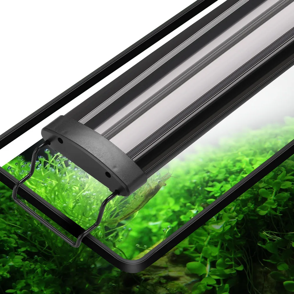 Luz LED para acuario, pecera súper delgada, iluminación de cultivo de plantas acuáticas, lámpara de Clip brillante impermeable, LED RGB de 31-120cm para pecera