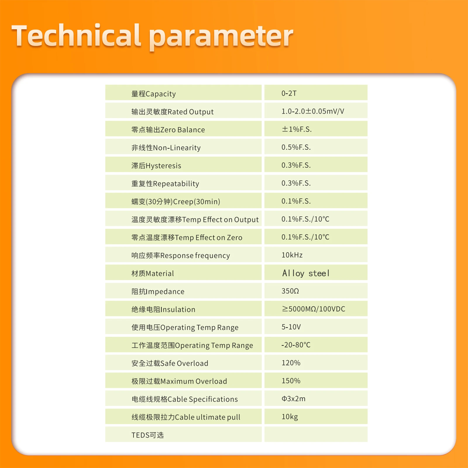 Sensor de Celda de Carga para Pruebas de Compresión en Básculas de Plataforma, 30KG 50KG 100KG 200KG 300KG 500KG