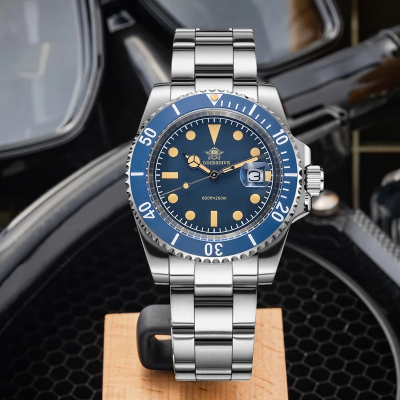 Reloj de Cuarzo para Hombre ADDIESDIVE de 41 mm, Cristal Mineral, Resistencia al Agua de 200 m, Manecillas/Índices Luminosos, Movimiento Japonés, Estilo Ejecutivo