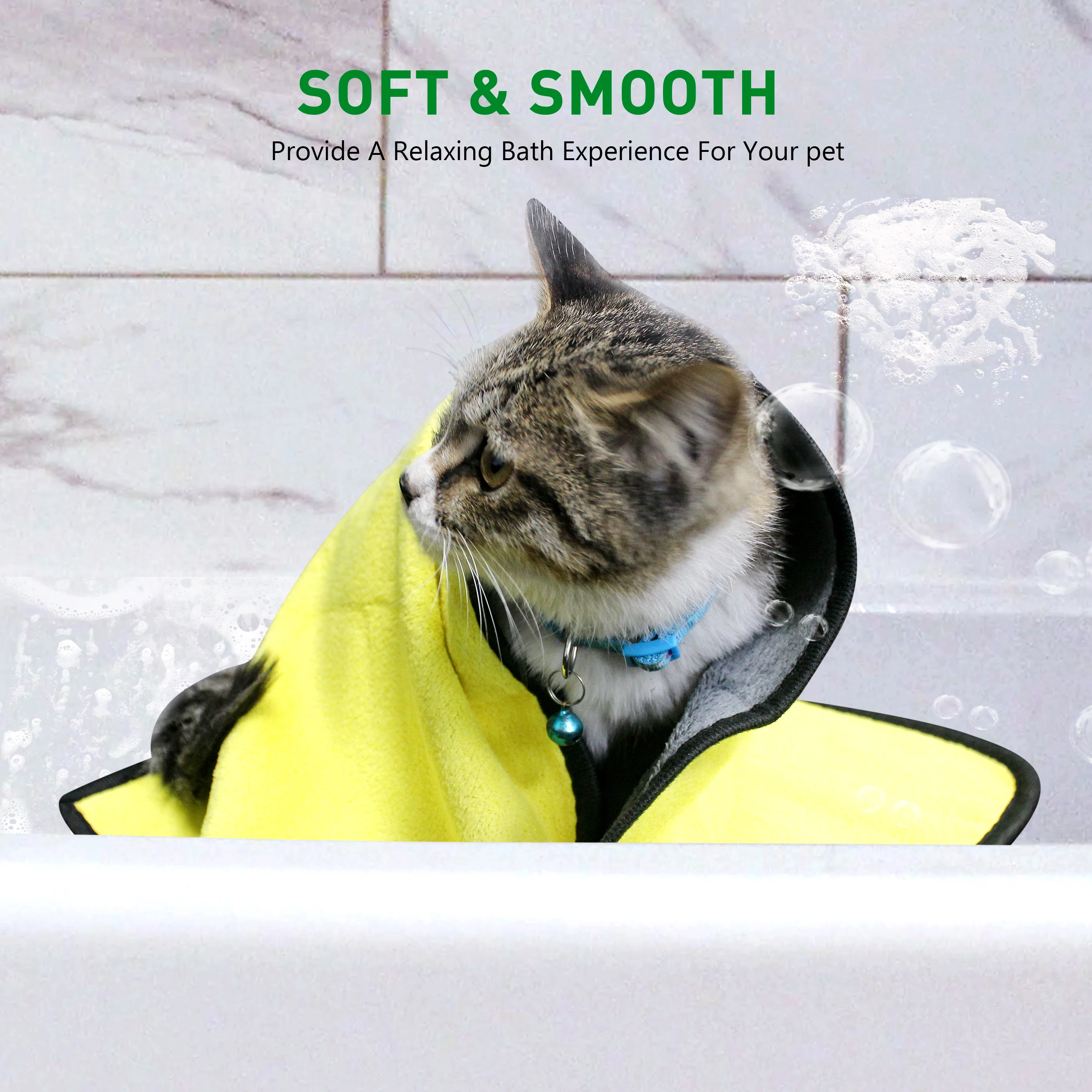 Toalla absorbente para mascotas de secado rápido, Toalla de baño para perros y gatos, toallas suaves de fibra sin pelusa para perros, manta para Gato, suministros para mascotas