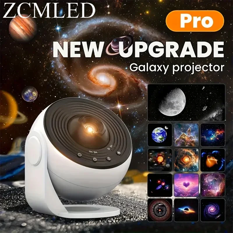 Proyector de galaxia de luz nocturna Proyector de cielo estrellado 360 °   Lámpara planetaria giratoria para dormitorio de niños, decoración de boda del Día de San Valentín