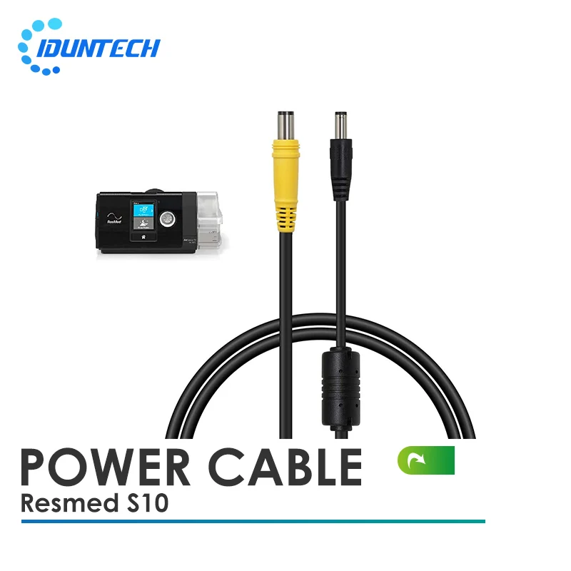 ResMed-Cable de alimentación S10 CPAP, 24V CC, 5,5X2,1mm a DC7406, Cable de enchufe para tren de viaje