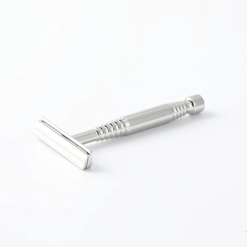 YAQI Romulus - Maquinilla de Afeitar de Seguridad para Hombre, Hoja de Acero Inoxidable 316 Pulido, de un Solo Filo