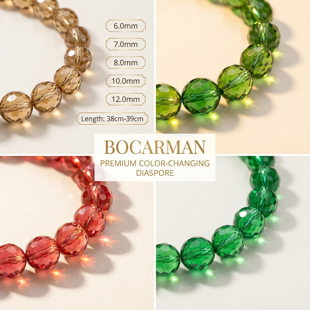 Cuentas de Sultanita Sintética Bocarman que Cambian de Color, 6-12mm, Piedras Sueltas de Diaspore Creadas en Laboratorio, Hilo de 38cm, Venta al por Mayor