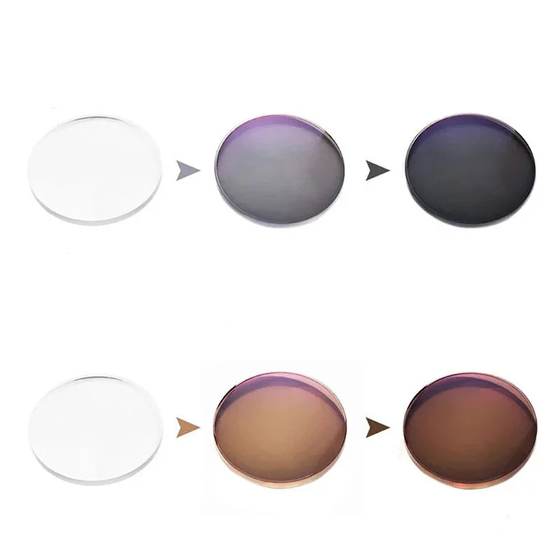 BCLEAR1.61 lentes fotocromáticas graduadas asféricas gafas de sol lente de visión única camaleón al aire libre gris marrón miopía astigmatismo