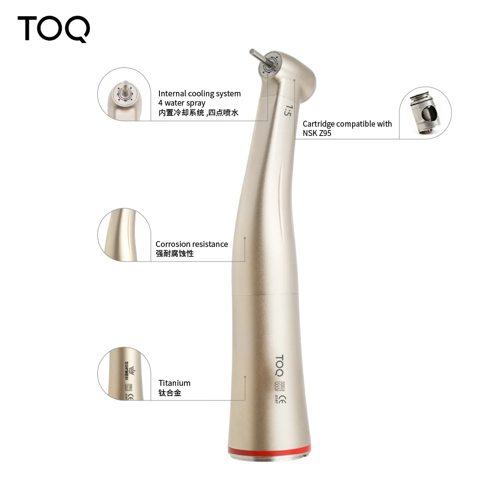 1:5 aumento X95L contraángulo pieza de mano contraángulo pulsador Dental contraángulo contraángulo de anillo rojo de agua interior
