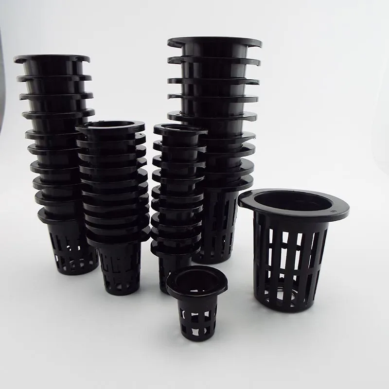 Maceta de malla hidropónica, cesta para plantar verduras, cultivo sin suelo, taza de raíz de planta de plástico, maceta para cultivar plantas de acuario, 10 Uds.