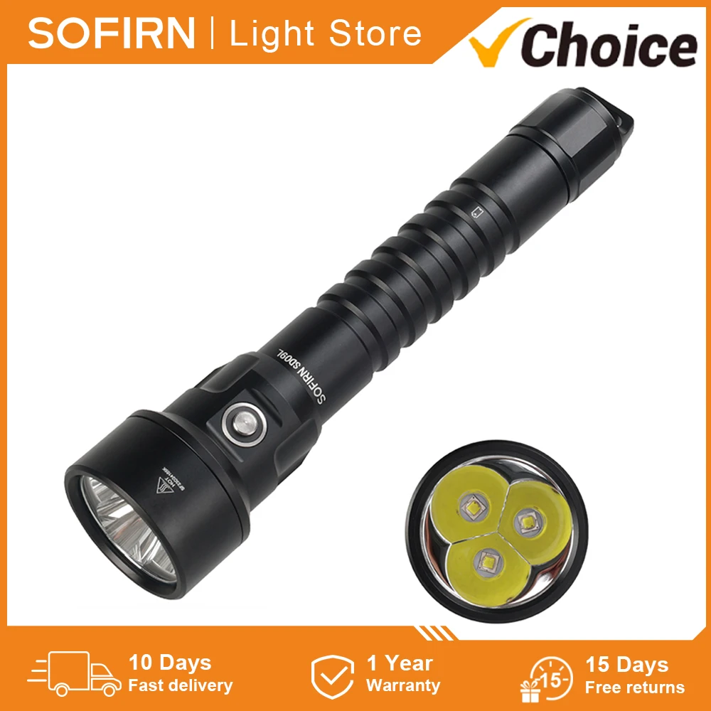 Nueva linterna LED Sofirn SD09L 6800lm 21700 USB recargable bajo el agua antorcha impermeable SST40 luz de buceo