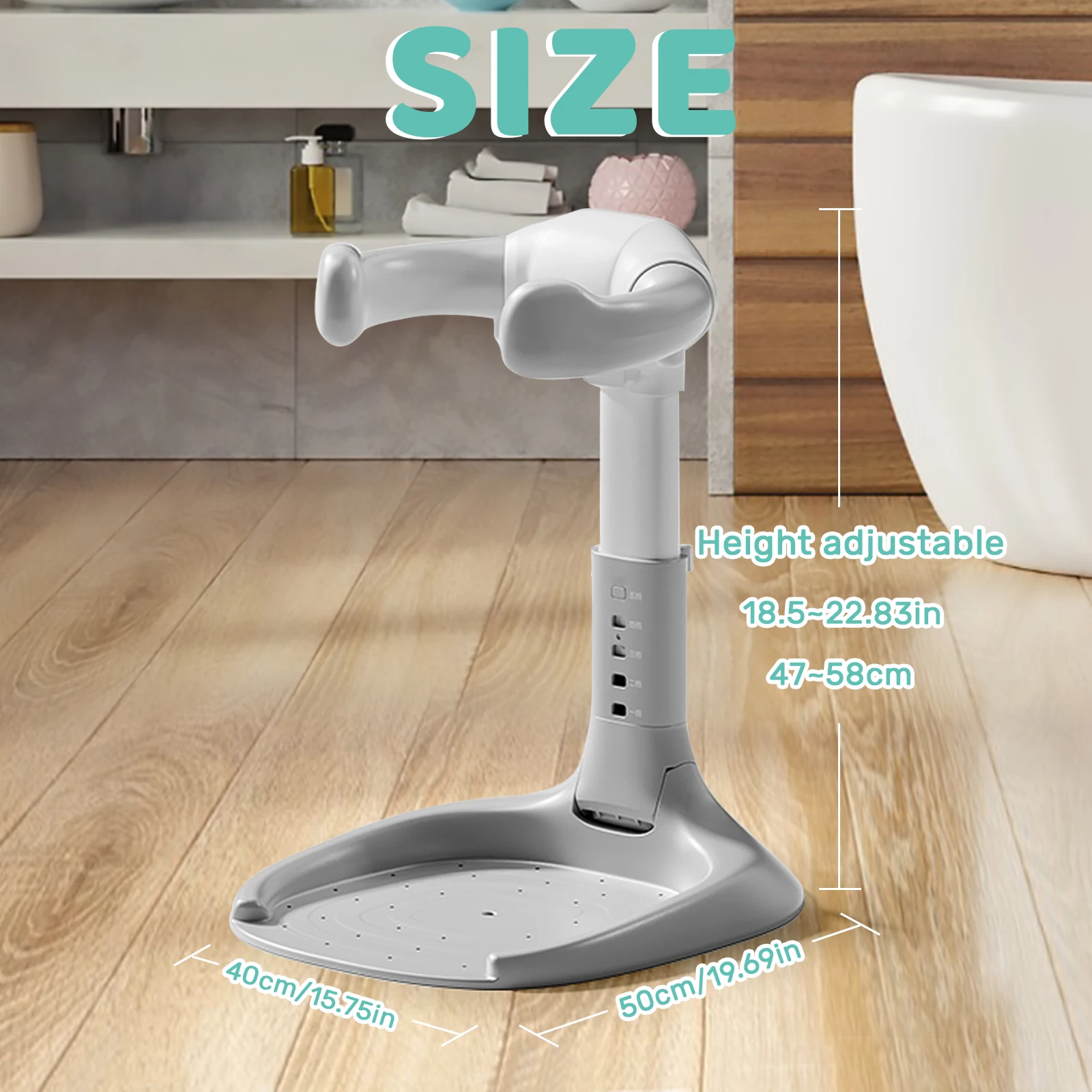 Soporte de baño plegable para bebé, soporte de baño para bebé portátil y ajustable para baño de pie para niños de 6 a 24 meses, con base antideslizante
